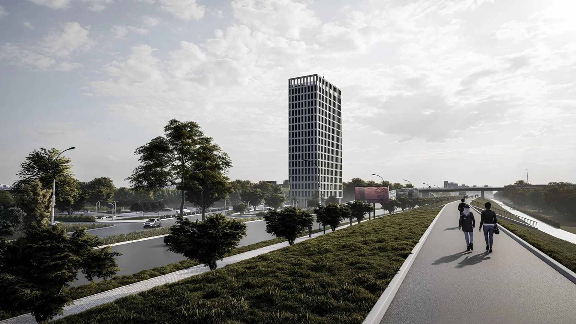 Інтер'єр просторого холу громадської будівлі з великою кількістю природного світла